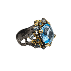 Inel din argint cu swiss blue topaz - Madammi.ro