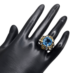Inel din argint cu swiss blue topaz - Madammi.ro