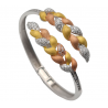 Bratara din argint placata cu aur de 14k si rodiu cu montura de cubic zirconia - spic de grau