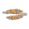 Bratara din argint placata cu aur de 14k si rodiu cu montura de cubic zirconia - spic de grau