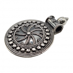 Pandantiv din argint cu aspect vintage - mandala-solar- India