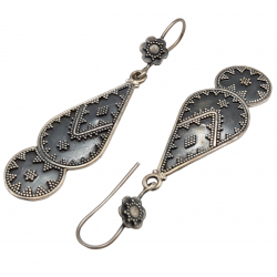Cercei din argint granulat cu aspect vintage-accente etnice-India-cercei argint ieftini-bijuterii ieftine argint-Madammi.ro