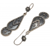 Cercei din argint granulat cu aspect vintage-accente etnice-India-cercei argint ieftini-bijuterii ieftine argint-Madammi.ro