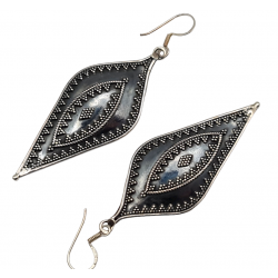 Cercei lungi din argint granulat cu aspect vintage-accente etnice-India-cercei argint ieftini-bijuterii ieftine argint-Madammi.r