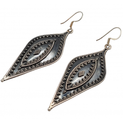 Cercei lungi din argint granulat cu aspect vintage-accente etnice-India-cercei argint ieftini-bijuterii ieftine argint-Madammi.r