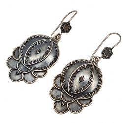 Cercei din argint granulat cu aspect vintage-accente etnice-India-cercei argint ieftini-bijuterii ieftine argint-Madammi.ro