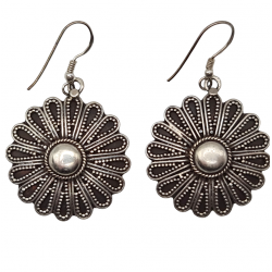 Cercei din argint cu aspect vintage-model floral-India - Madammi.ro