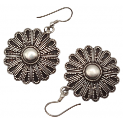 Cercei din argint cu aspect vintage-model floral-India - Madammi.ro