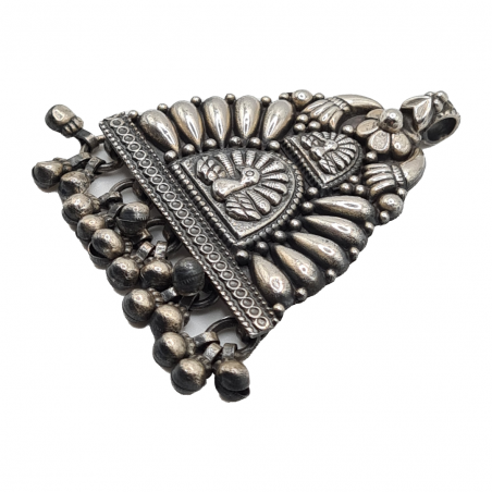 Pandantiv din argint cu aspect vintage - jhumka-armonie conjugala- India