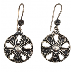 Cercei din argint cu aspect vintage-floral-India-cercei argint ieftini-bijuterii ieftine argint-Madammi.ro