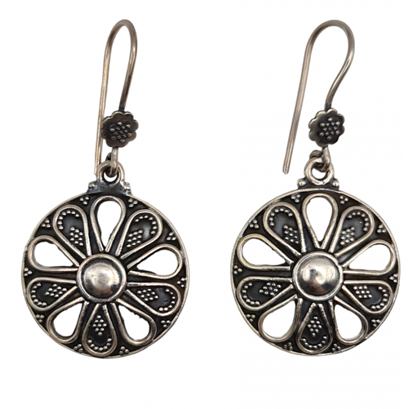 Cercei din argint cu aspect vintage-floral-India-cercei argint ieftini-bijuterii ieftine argint-Madammi.ro Cercei din argint cu aspect vintage-floral-India-cercei argint ieftini-bijuterii ieftine argint-Madammi.ro
