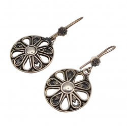 Cercei din argint cu aspect vintage-floral-India-cercei argint ieftini-bijuterii ieftine argint-Madammi.ro