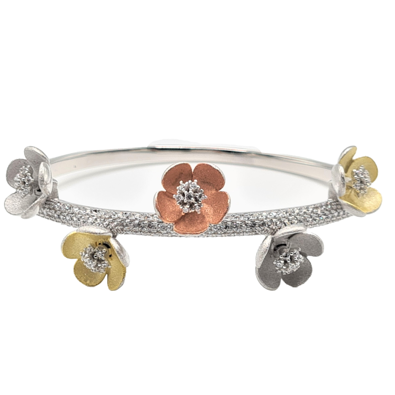 Bratara din argint placata cu aur de 14k si rodiu- flori de mar - Madammi.ro Bratara din argint placata cu aur de 14k si rodiu- flori de mar - Madammi.ro