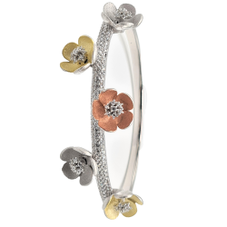 Bratara din argint placata cu aur de 14k si rodiu- flori de mar - Madammi.ro