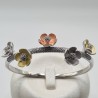 Bratara din argint placata cu aur de 14k si rodiu- flori de mar - Madammi.ro
