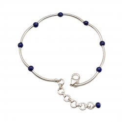 Bratara din argint cu bilute din lapis lazuli - Madammi.ro