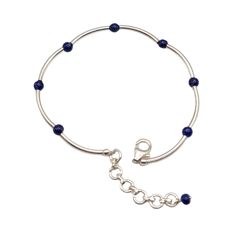 Bratara din argint cu bilute din lapis lazuli - Madammi.ro Bratara din argint cu bilute din lapis lazuli - Madammi.ro
