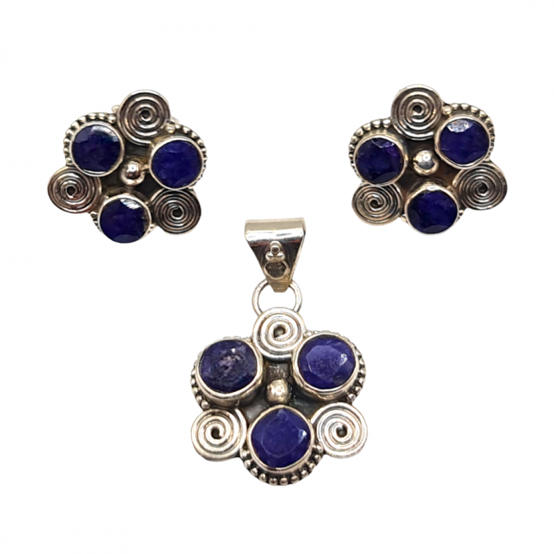 Set din argint cu safir - Madammi.ro Set din argint cu safir - Madammi.ro