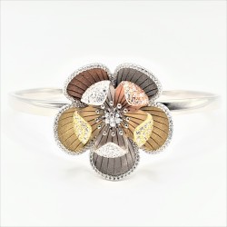 Bratara din argint placata cu aur de 14k si rodiu- floare de mar