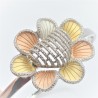 Bratara din argint placata cu aur de 14k si rodiu- floare -inima