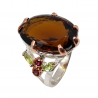 Inel din argint cu cuart coniac 24ct - Madammi.ro