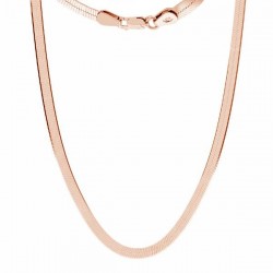 Lantisor argint aurit plat - placat aur rose 14K - model sarpe - model unisex - Madammi.ro