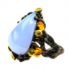 Inel din argint cu blue calcedonie si blue topaz - inima - Madammi.ro