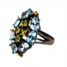Inel din argint cu blue topaz si peridot - Madammi.ro