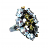 Inel din argint cu blue topaz si peridot - Madammi.ro