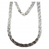 Lantisor argint  plat placat cu rodiu - colier impletit - glamour - Madammi.ro