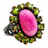 Inel din argint cu rubin 25ct si peridot - Madammi.ro