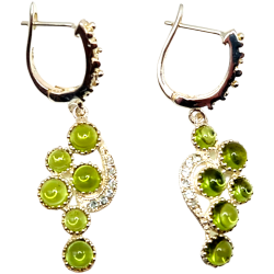 Cercei din argint cu peridot si topaz - Madammi.ro