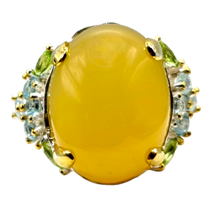 Inel din argint cu opal si topaz - Madammi.ro Inel din argint cu opal si topaz - Madammi.ro