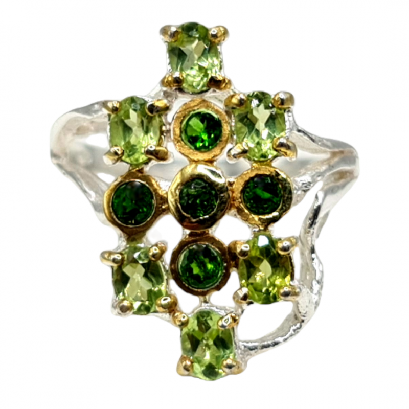 Inel din argint cu peridot si crom diopsid - Madammi.ro Inel din argint cu peridot si crom diopsid - Madammi.ro