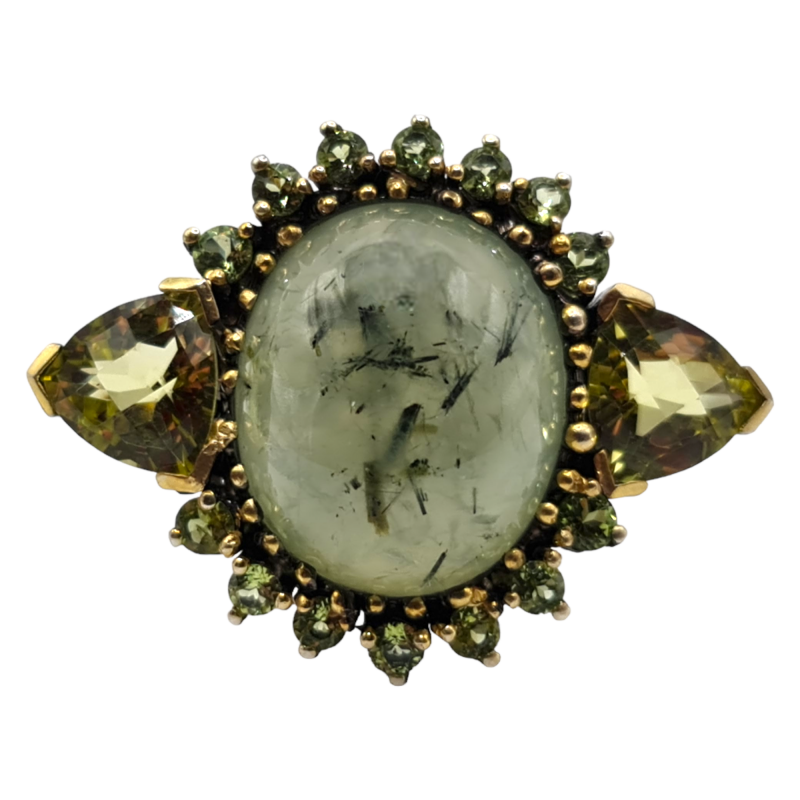 Inel din argint cu prehnit, cuart si peridot - Madammi.ro Inel din argint cu prehnit, cuart si peridot - Madammi.ro